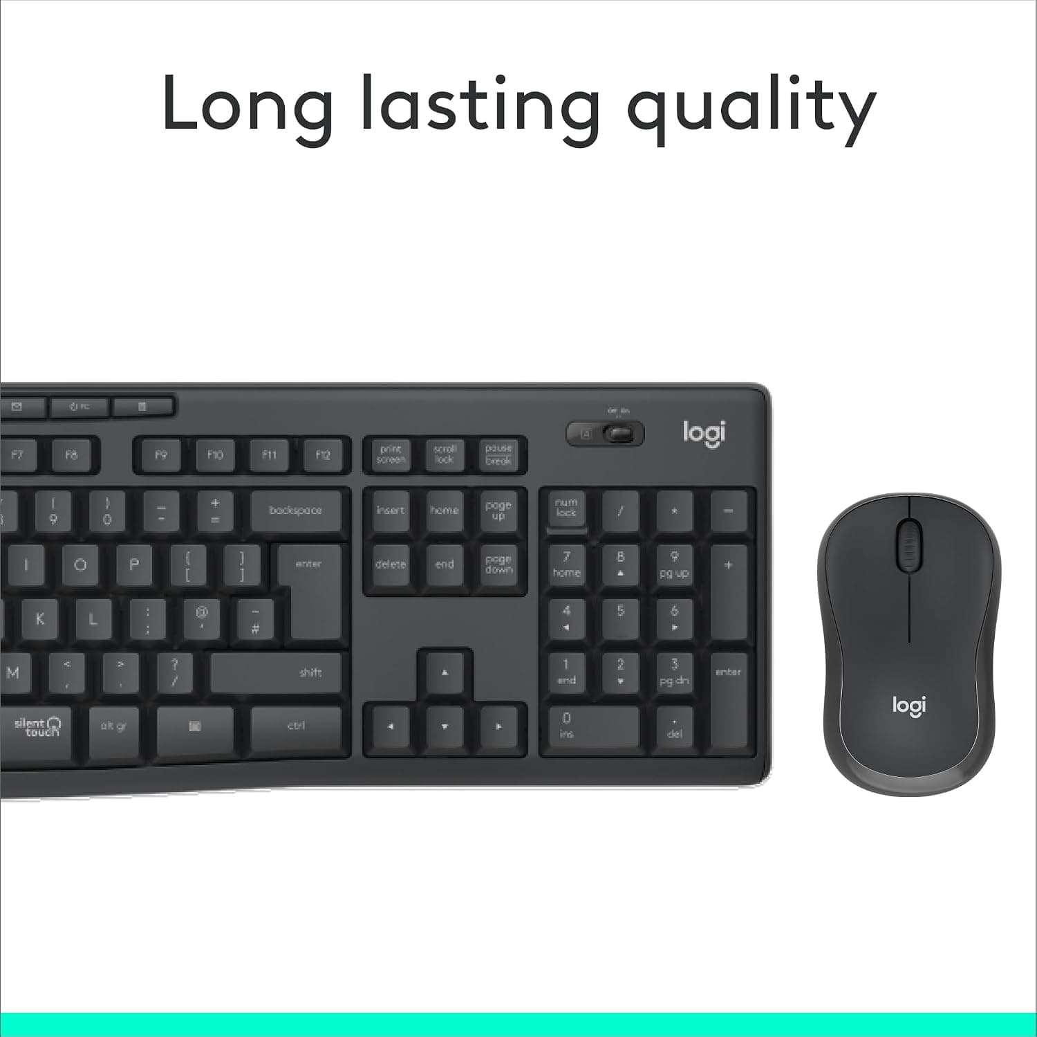 ست کیبورد و ماوس بیسیم Logitech با فناوری SilentTouch، صفحهکلید عددی کامل و AR، گرافیتی ست کیبورد و ماوس بیسیم Logitech با فناوری SilentTouch، صفحهکلید عددی کامل و AR، گرافیتی