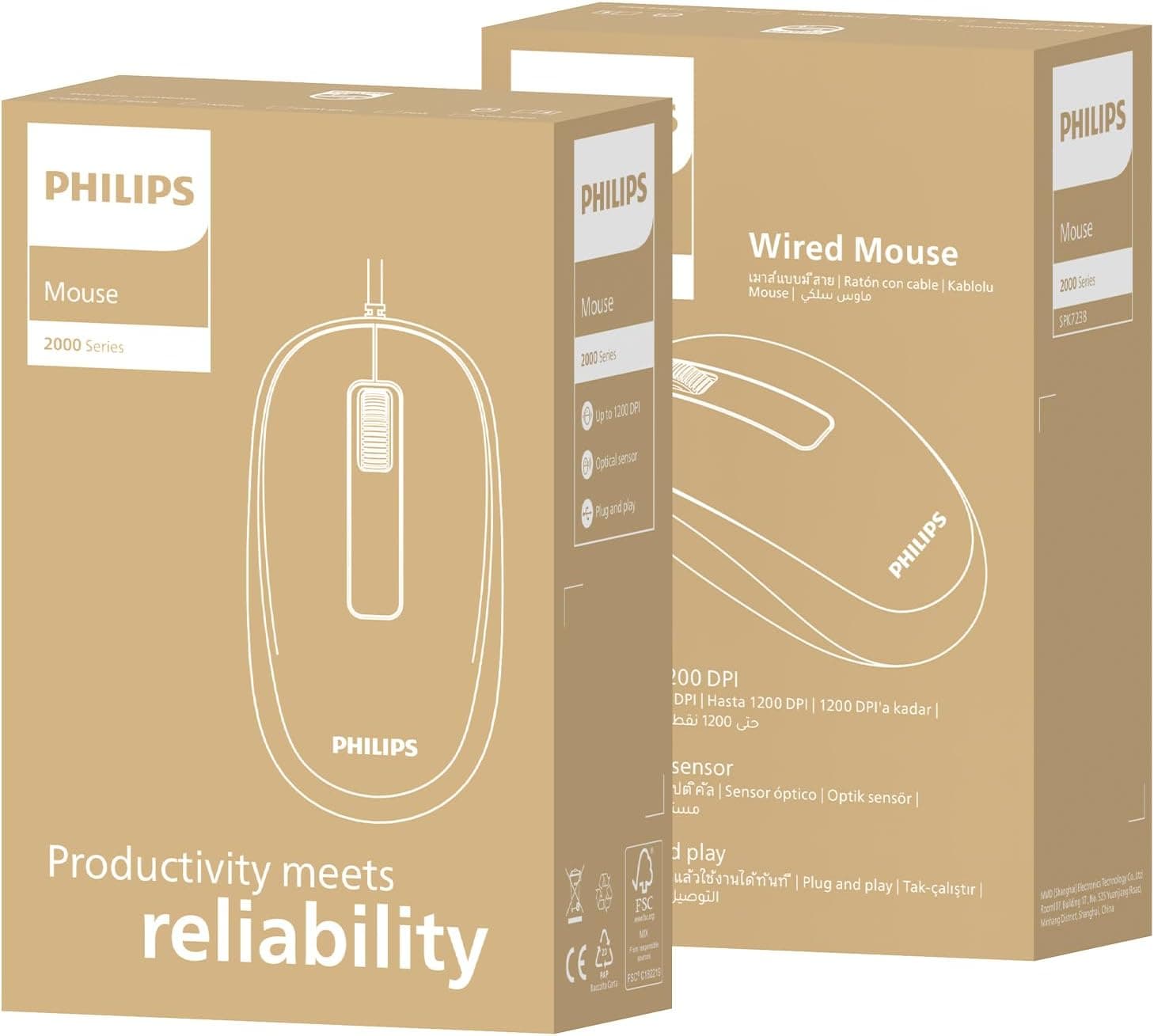 ماوس PHILIPS نوری کابلی USB 1200DPI سه دکمه آبی مدل SPK7238 ماوس PHILIPS نوری کابلی USB 1200DPI سه دکمه آبی مدل SPK7238