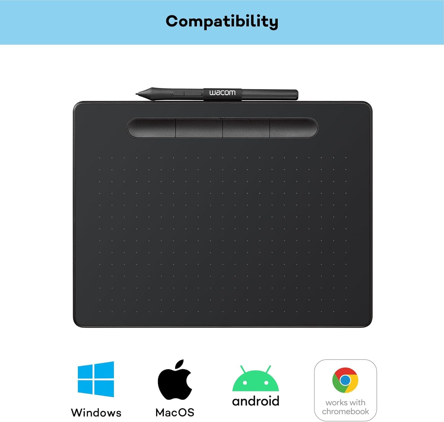 تبلت طراحی Wacom مدل Intuos Medium با قلم حساس به فشار مشکی تبلت طراحی Wacom مدل Intuos Medium با قلم حساس به فشار مشکی