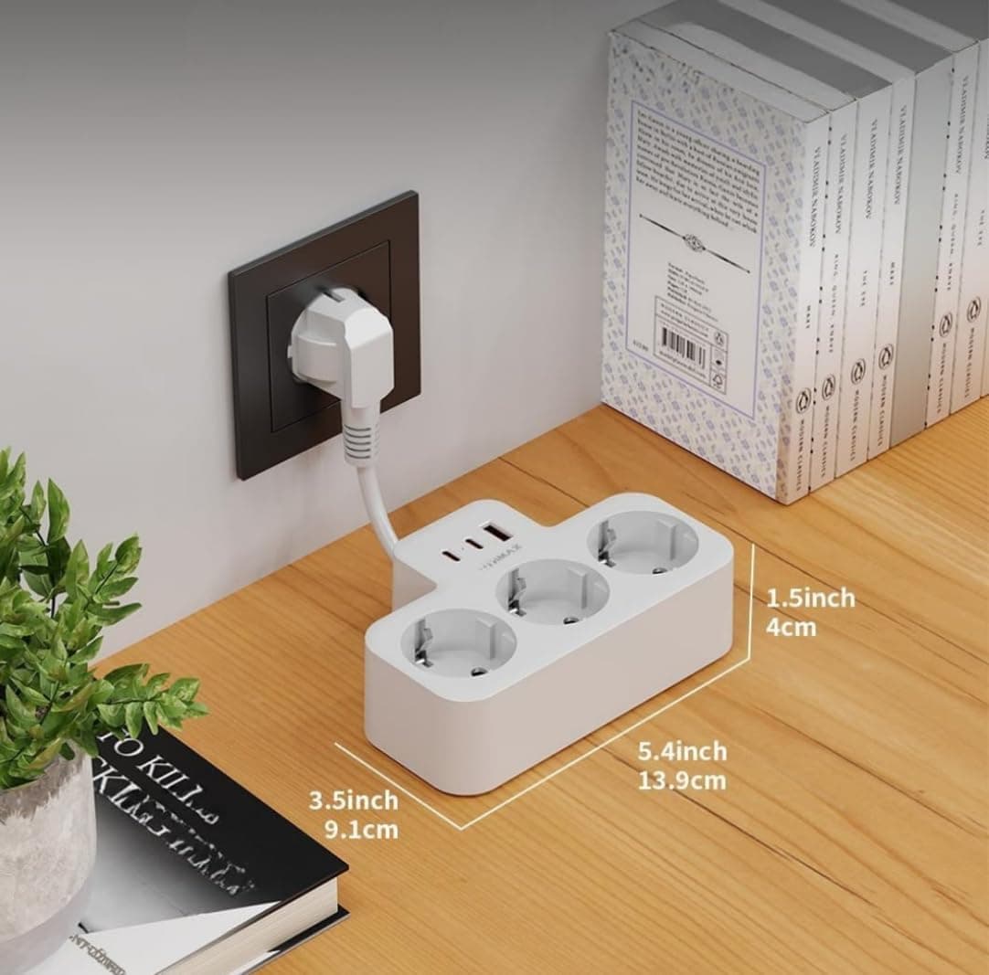 چندراهی Vetech دیواری با محافظ جریان 3x پریز 2x Type-C 1x USB مشکی چندراهی Vetech دیواری با محافظ جریان 3x پریز 2x Type-C 1x USB مشکی