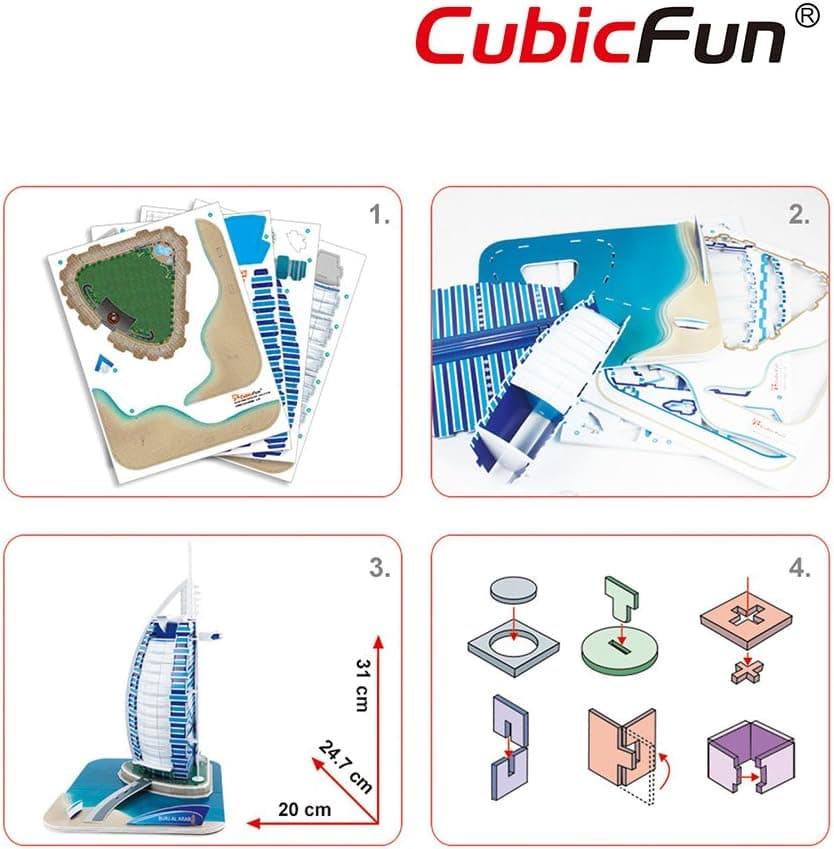 پازل سهبعدی 44 قطعه CubicFun برج العرب دبی پازل سهبعدی 44 قطعه CubicFun برج العرب دبی
