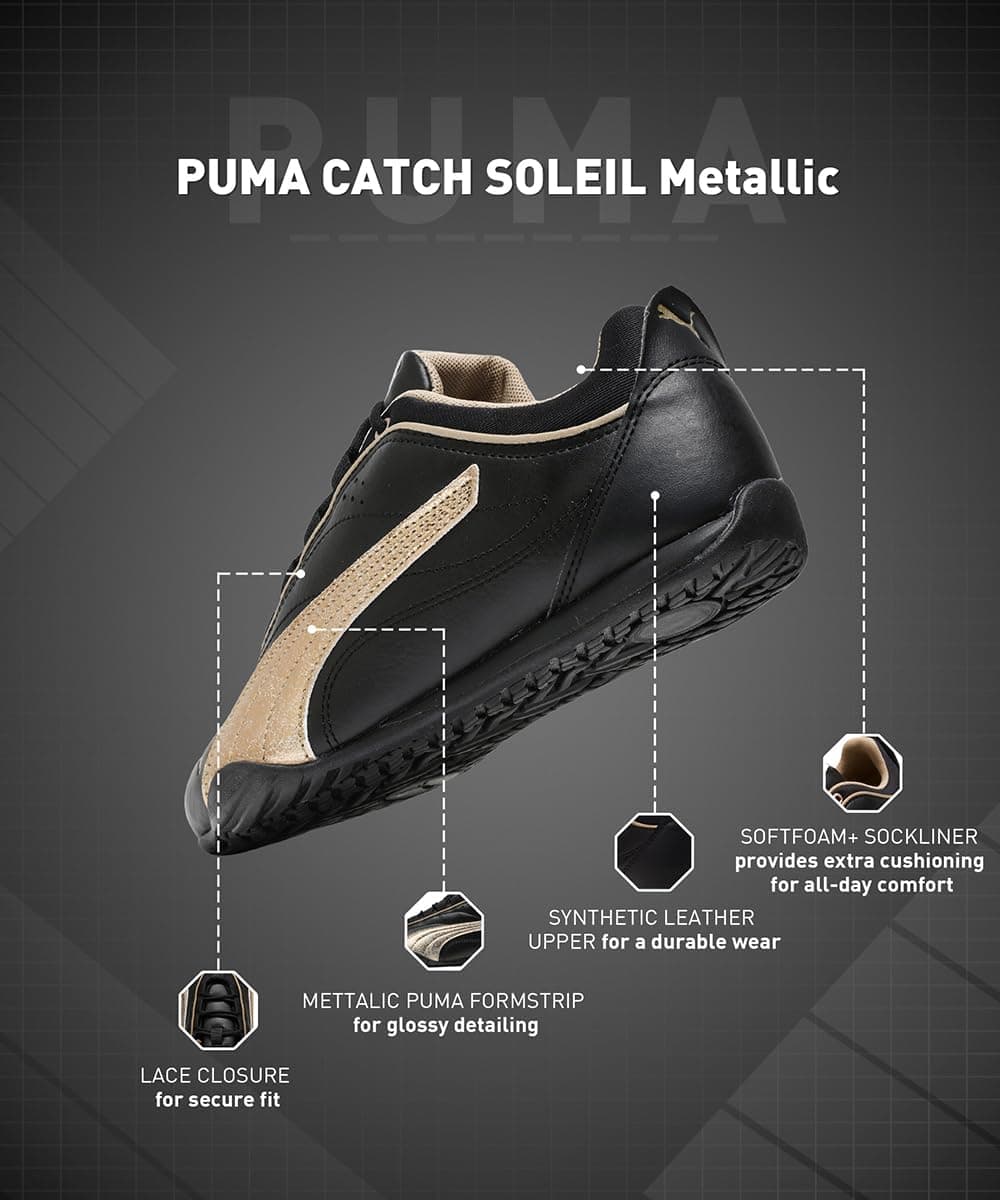 کفش ورزشی زنانه PUMA CATCH SOLEIL متالیک کفش ورزشی زنانه PUMA CATCH SOLEIL متالیک