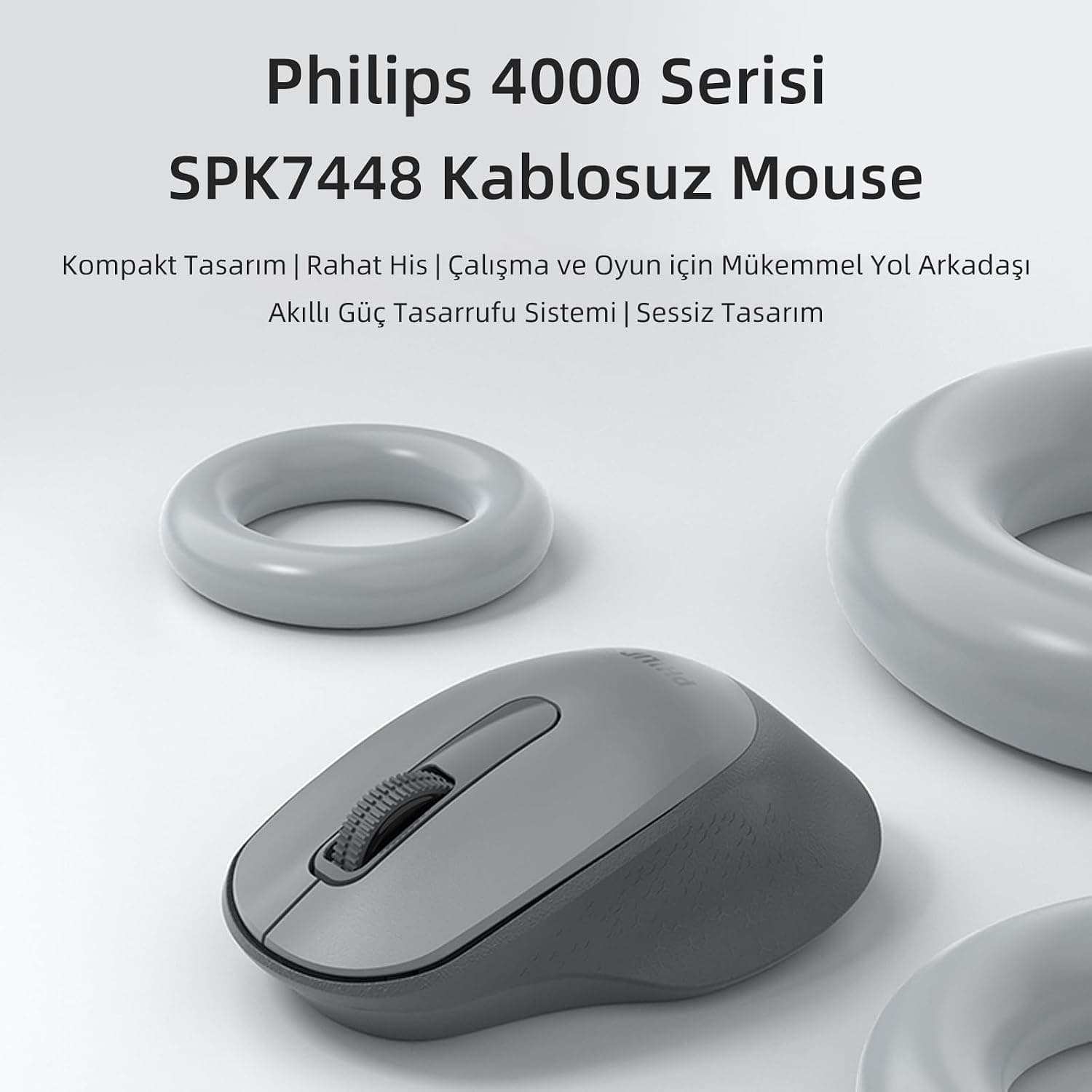 ماوس بیسیم اپتیکال بیصدا PHILIPS با Bluetooth 5.2 و 2.4GHz و 1600DPI مشکی مدل SPK7448 ماوس بیسیم اپتیکال بیصدا PHILIPS با Bluetooth 5.2 و 2.4GHz و 1600DPI مشکی مدل SPK7448