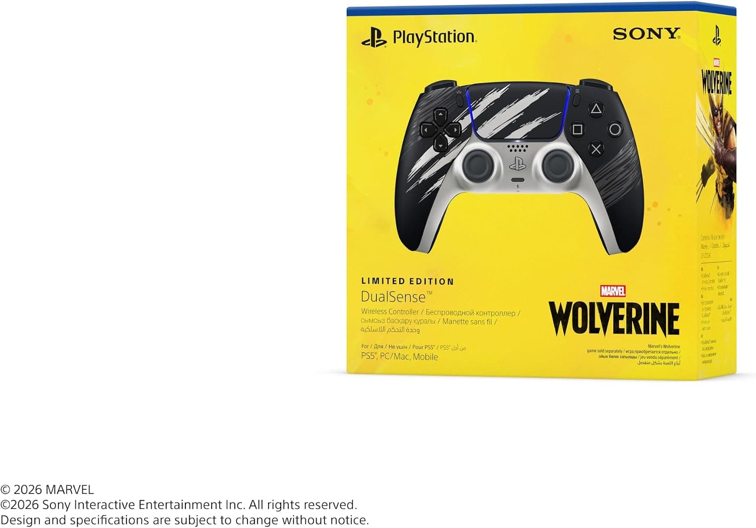 دسته بازی بیسیم PlayStation 5 DualSense Wolverine Adamantium نسخه امارات دسته بازی بیسیم PlayStation 5 DualSense Wolverine Adamantium نسخه امارات