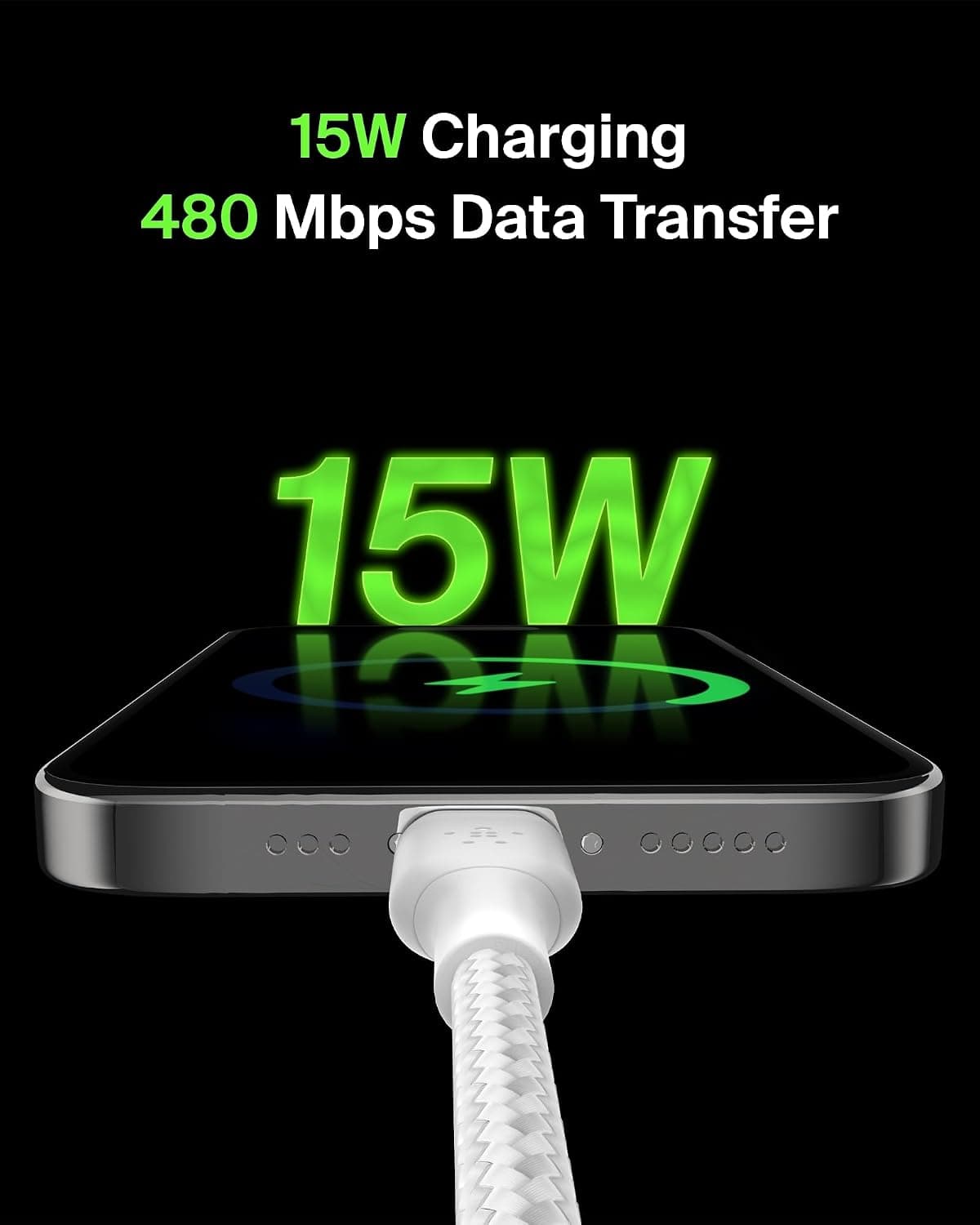 کابل شارژ Belkin بافتهشده USB-C به USB-A مدل BoostCharge 2m سفید کابل شارژ Belkin بافتهشده USB-C به USB-A مدل BoostCharge 2m سفید