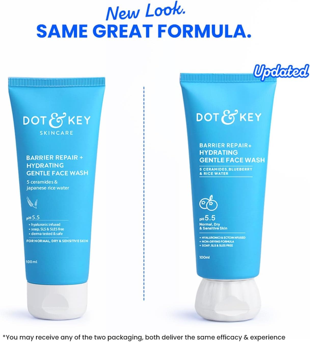 شوینده ملایم آبرسان صورت Dot & Key ترمیمکننده سد پوستی با پروبیوتیک و هیالورونیک، بدون سولفات، pH 5.5، 100ml شوینده ملایم آبرسان صورت Dot & Key ترمیمکننده سد پوستی با پروبیوتیک و هیالورونیک، بدون سولفات، pH 5.5، 100ml