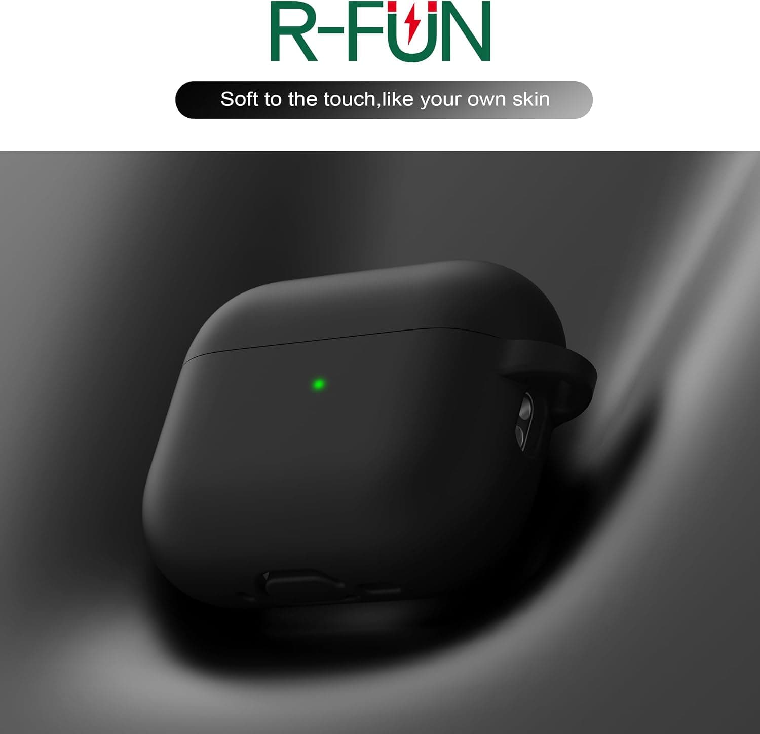 قاب R-fun سیلیکونی نرم مدل AirPods Pro 3 مشکی قاب R-fun سیلیکونی نرم مدل AirPods Pro 3 مشکی