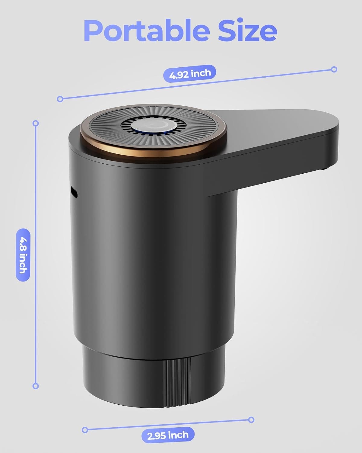 پمپ برقی آب 5 Gallon Cozycharm قابل حمل با شارژ USB-C مشکی پمپ برقی آب 5 Gallon Cozycharm قابل حمل با شارژ USB-C مشکی