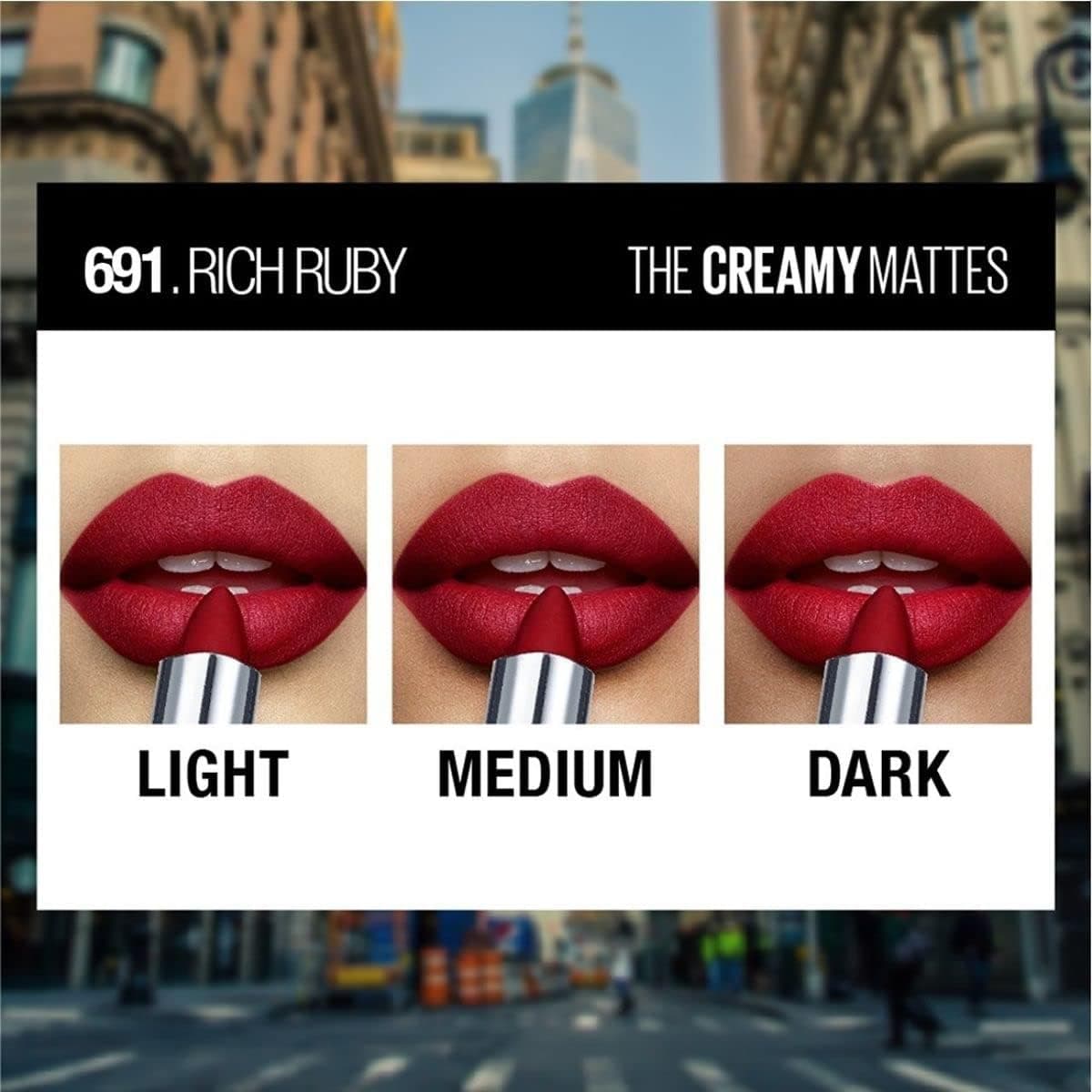رژ لب MAYBELLINE مات و مرطوبکننده، رنگ Rich Ruby، 1 عدد رژ لب MAYBELLINE مات و مرطوبکننده، رنگ Rich Ruby، 1 عدد