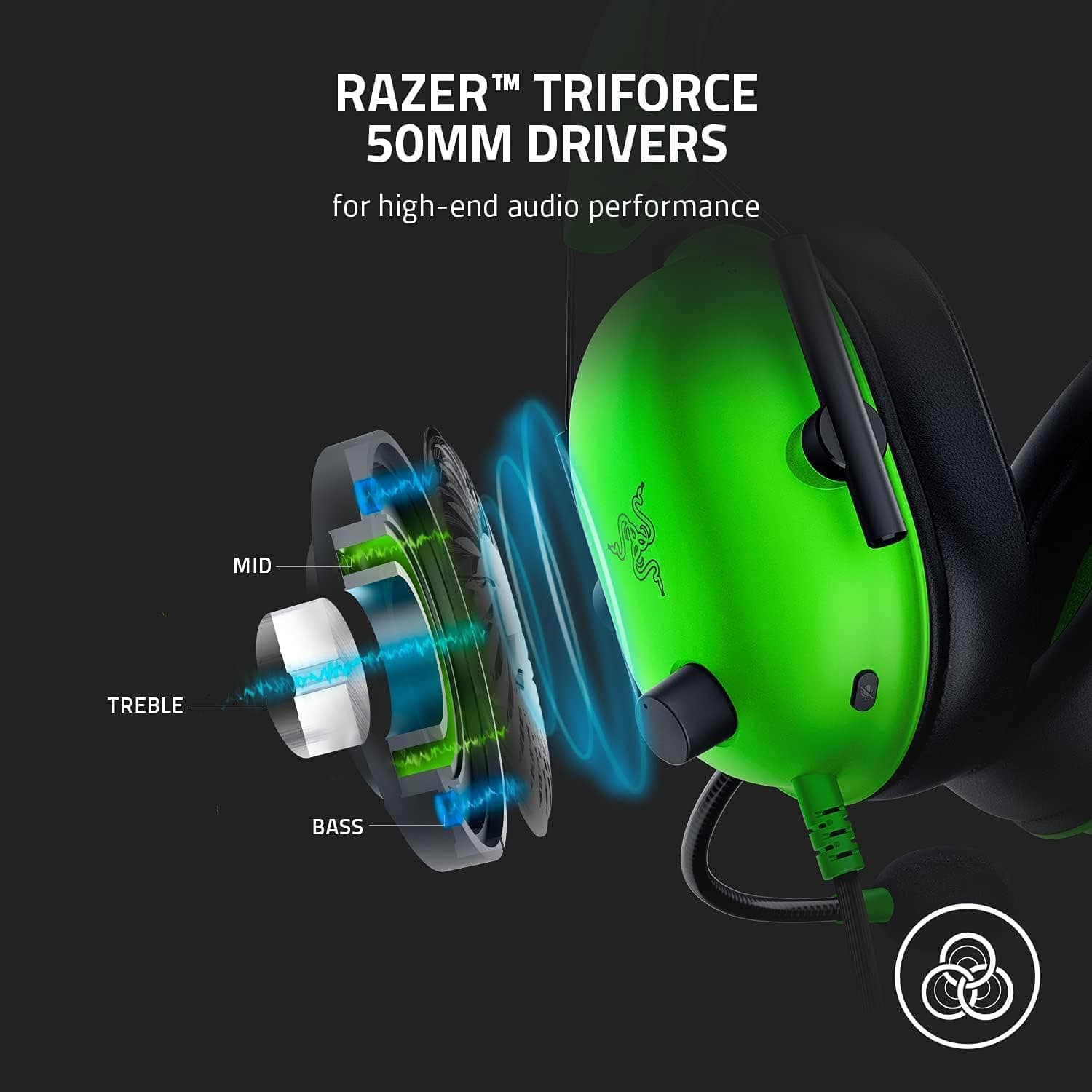 هدست گیمینگ Razer Blackshark V2 X صدای سوراند 7.1 سبز هدست گیمینگ Razer Blackshark V2 X صدای سوراند 7.1 سبز