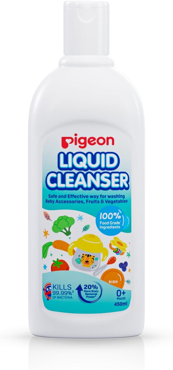 مایع شستشوی لوازم کودک، میوه و سبزی Pigeon سفید 450ml 2 عددی مایع شستشوی لوازم کودک، میوه و سبزی Pigeon سفید 450ml 2 عددی