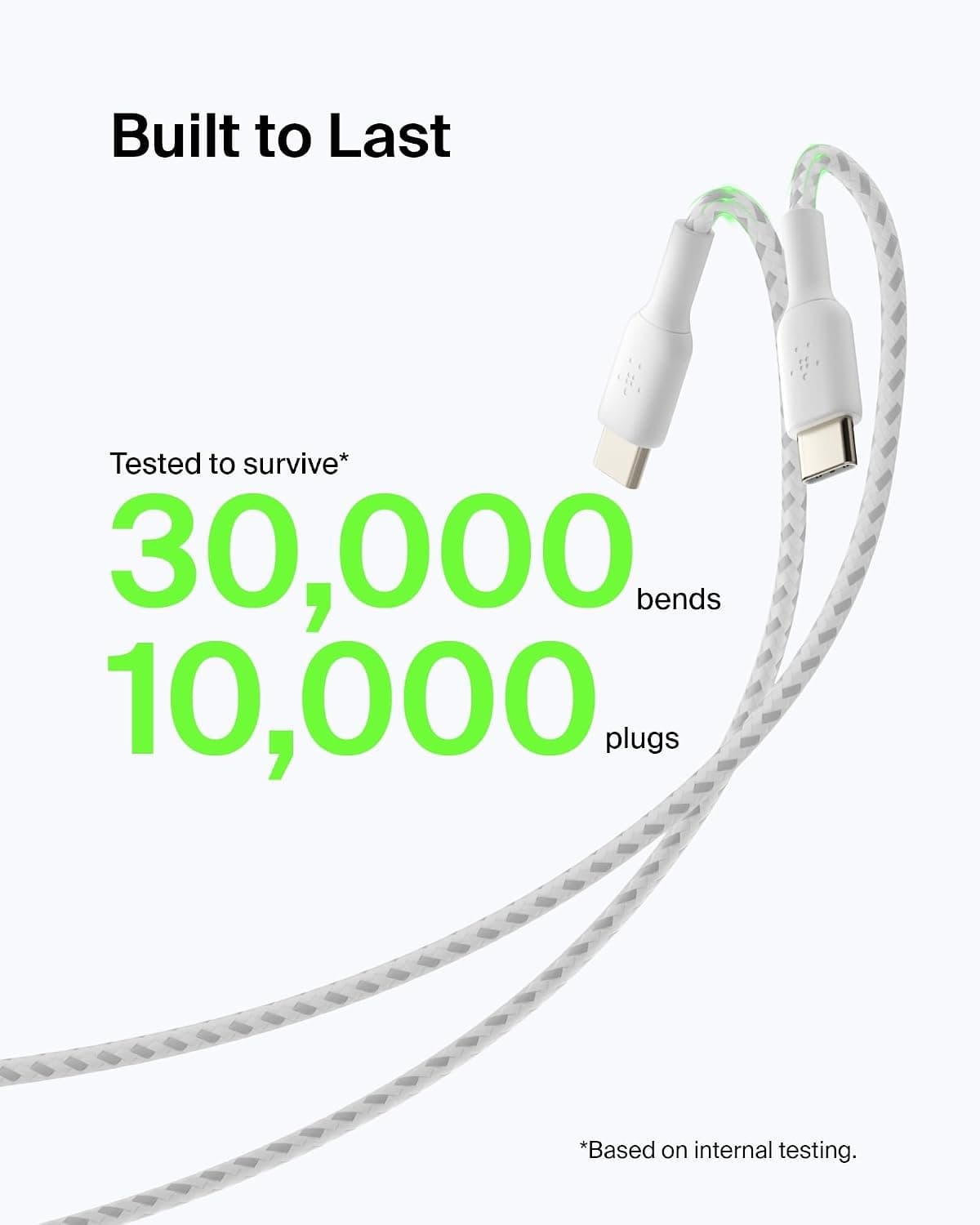 کابل شارژ Belkin بافتهشده USB-C به USB-A مدل BoostCharge 2m سفید کابل شارژ Belkin بافتهشده USB-C به USB-A مدل BoostCharge 2m سفید