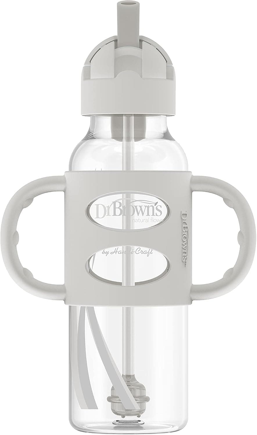 بطری آبخوری Dr. Brown's Milestones با نی باریک 250mL خاکستری-صورتی 2 عددی 6m+ بطری آبخوری Dr. Brown's Milestones با نی باریک 250mL خاکستری-صورتی 2 عددی 6m+
