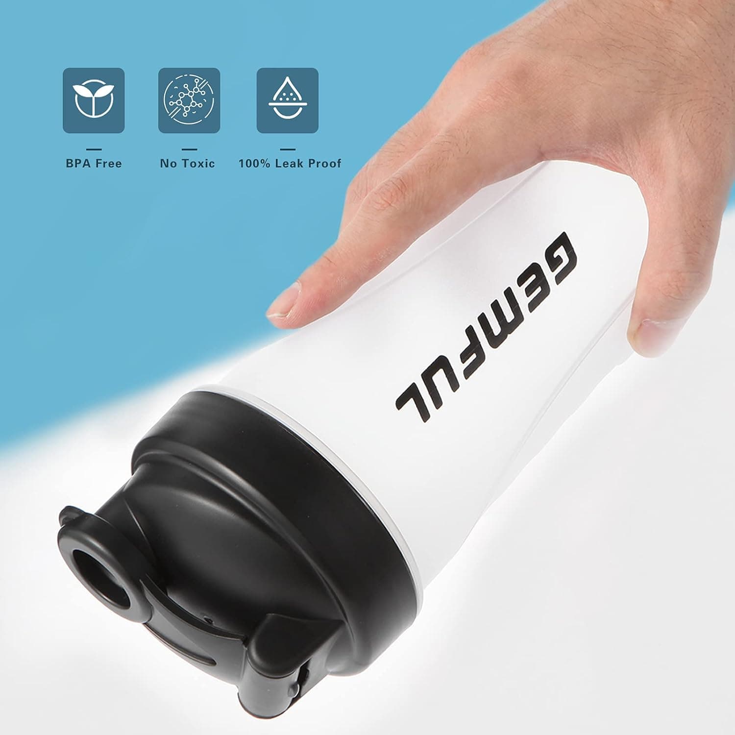 شیکر ورزشی GEMFUL برای مخلوطهای پروتئینی ضدنشت و بدون BPA 700ml شیکر ورزشی GEMFUL برای مخلوطهای پروتئینی ضدنشت و بدون BPA 700ml