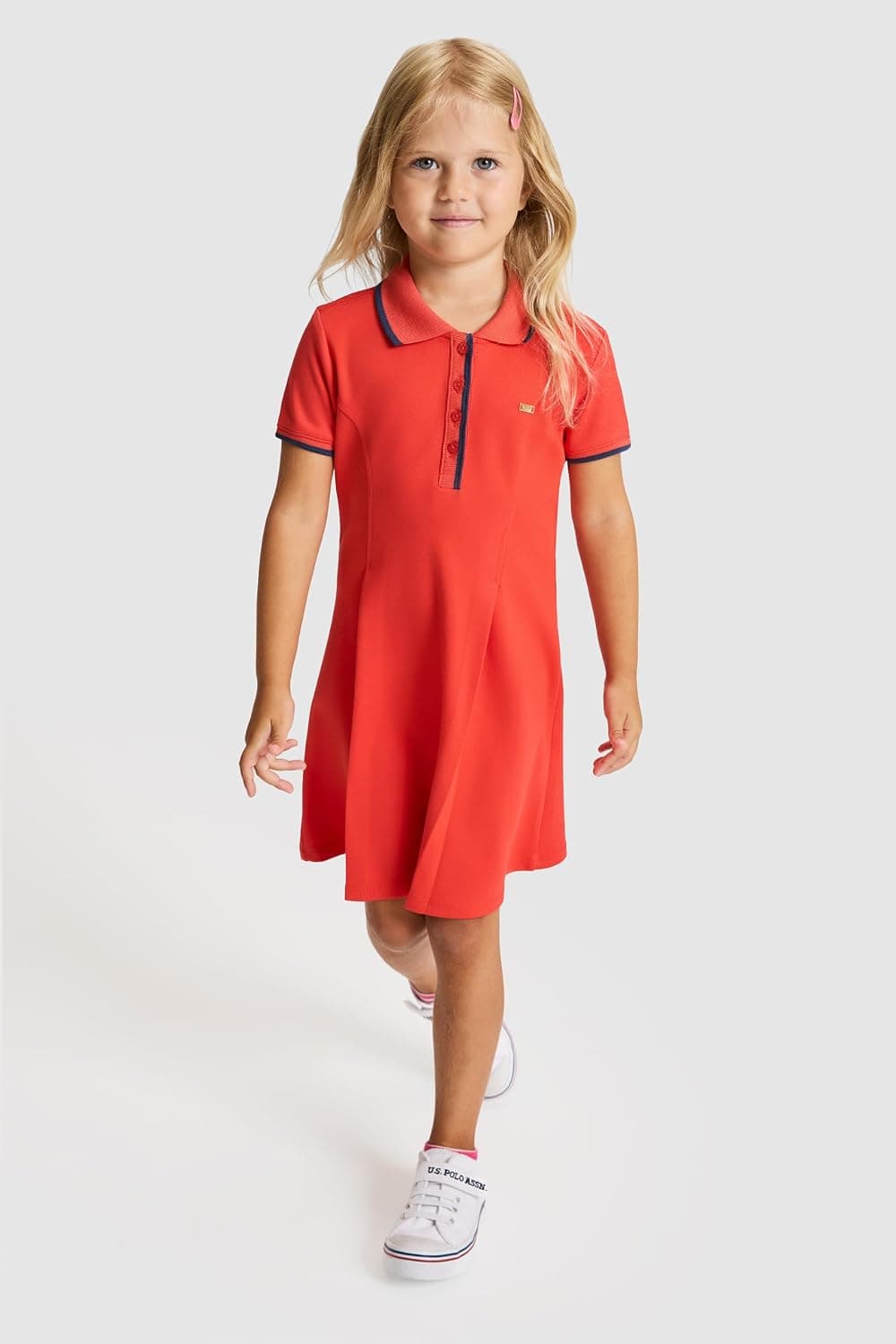 پیراهن دخترانه U.S. POLO ASSN. بافت قرمز فرم A یقه پولو مدل 50325673 VR213 پیراهن دخترانه U.S. POLO ASSN. بافت قرمز فرم A یقه پولو مدل 50325673 VR213