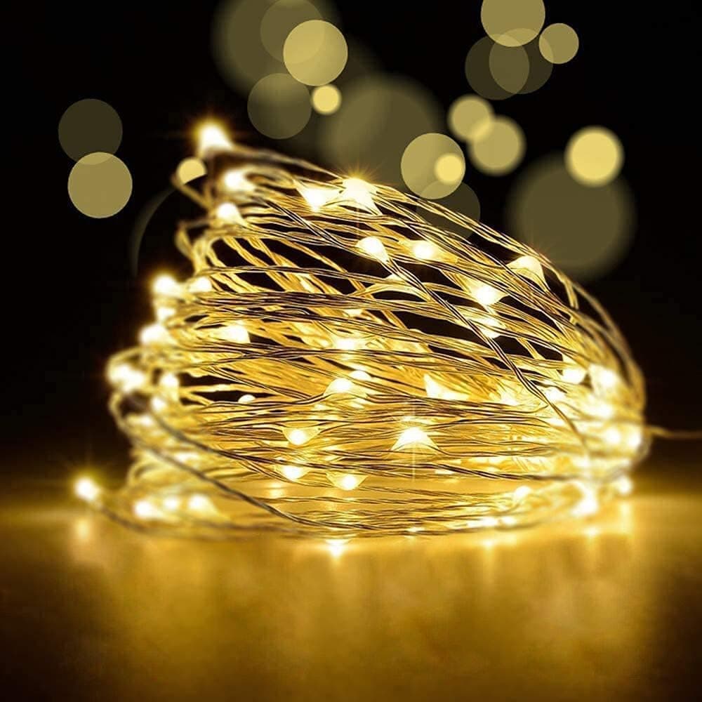 ریسه LED تزئینی باتریخور ROBEVE زرد آفتابی 5 متری ریسه LED تزئینی باتریخور ROBEVE زرد آفتابی 5 متری
