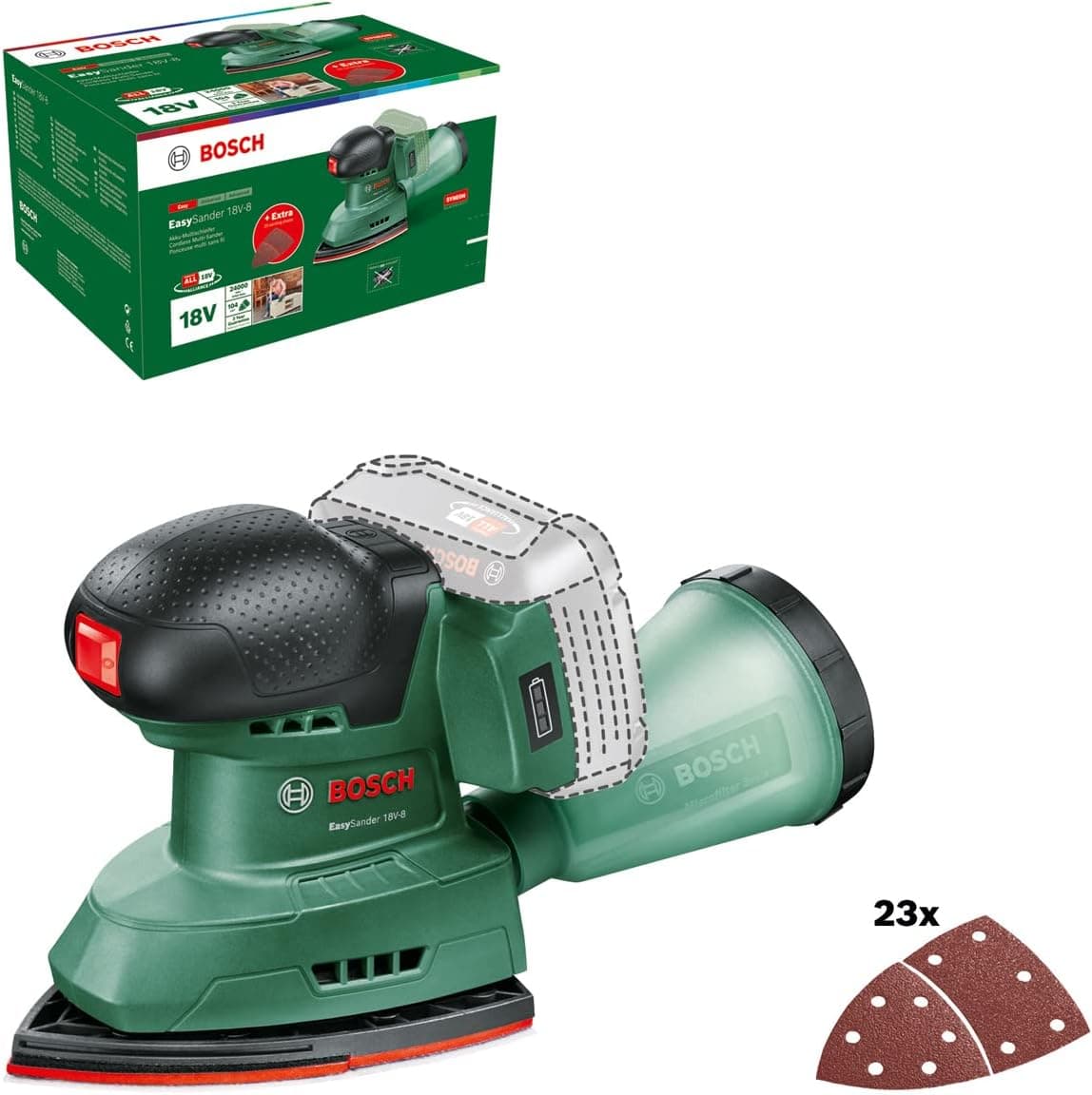 ساینده چندکاره شارژی Bosch مدل EasySander 18V-8 بدون باتری برای چوب ساینده چندکاره شارژی Bosch مدل EasySander 18V-8 بدون باتری برای چوب