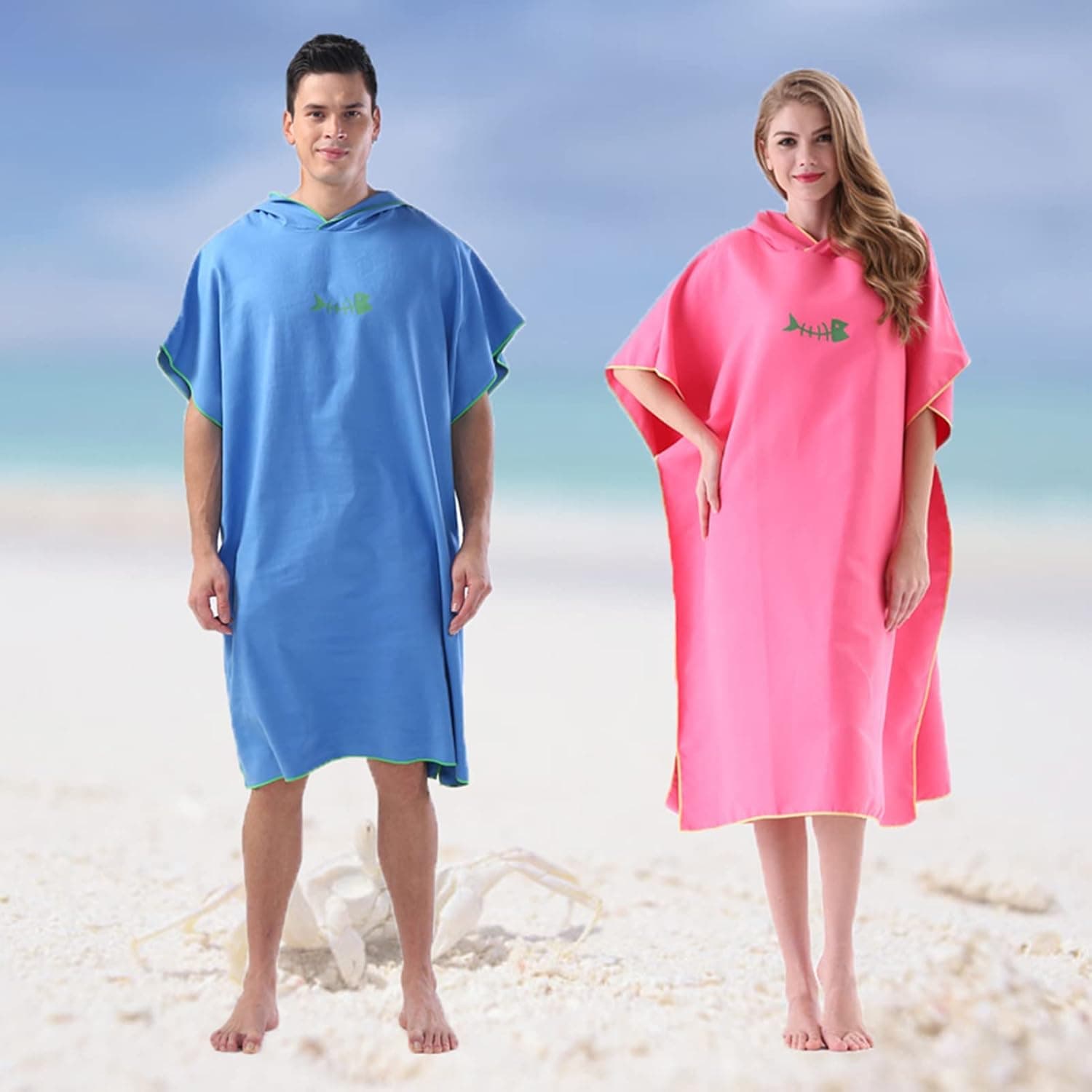 پانچو حولهای تعویض لباس بزرگسالان Eacam کلاهدار میکروفایبر مدل Surf پانچو حولهای تعویض لباس بزرگسالان Eacam کلاهدار میکروفایبر مدل Surf