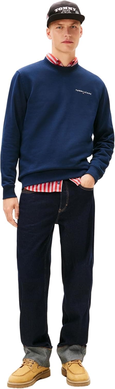 سوئیشرت مردانه Tommy Jeans سرمهای مدل TJM REG LINEAR CREW 5003401986 سوئیشرت مردانه Tommy Jeans سرمهای مدل TJM REG LINEAR CREW 5003401986