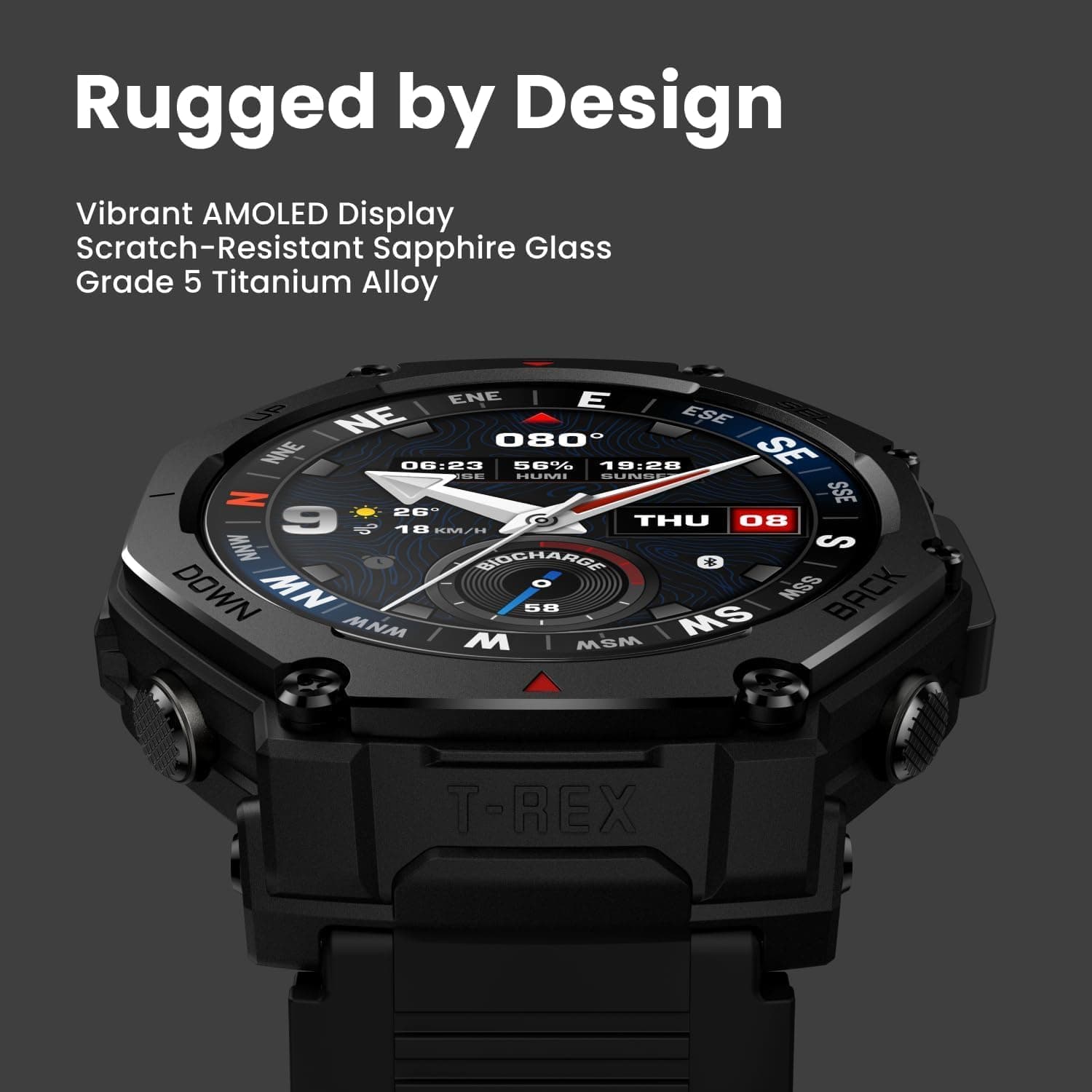 ساعت هوشمند فضای باز Amazfit مدل T-Rex 3 Pro با نمایشگر AMOLED یاقوت کبود 48 mm ساعت هوشمند فضای باز Amazfit مدل T-Rex 3 Pro با نمایشگر AMOLED یاقوت کبود 48 mm