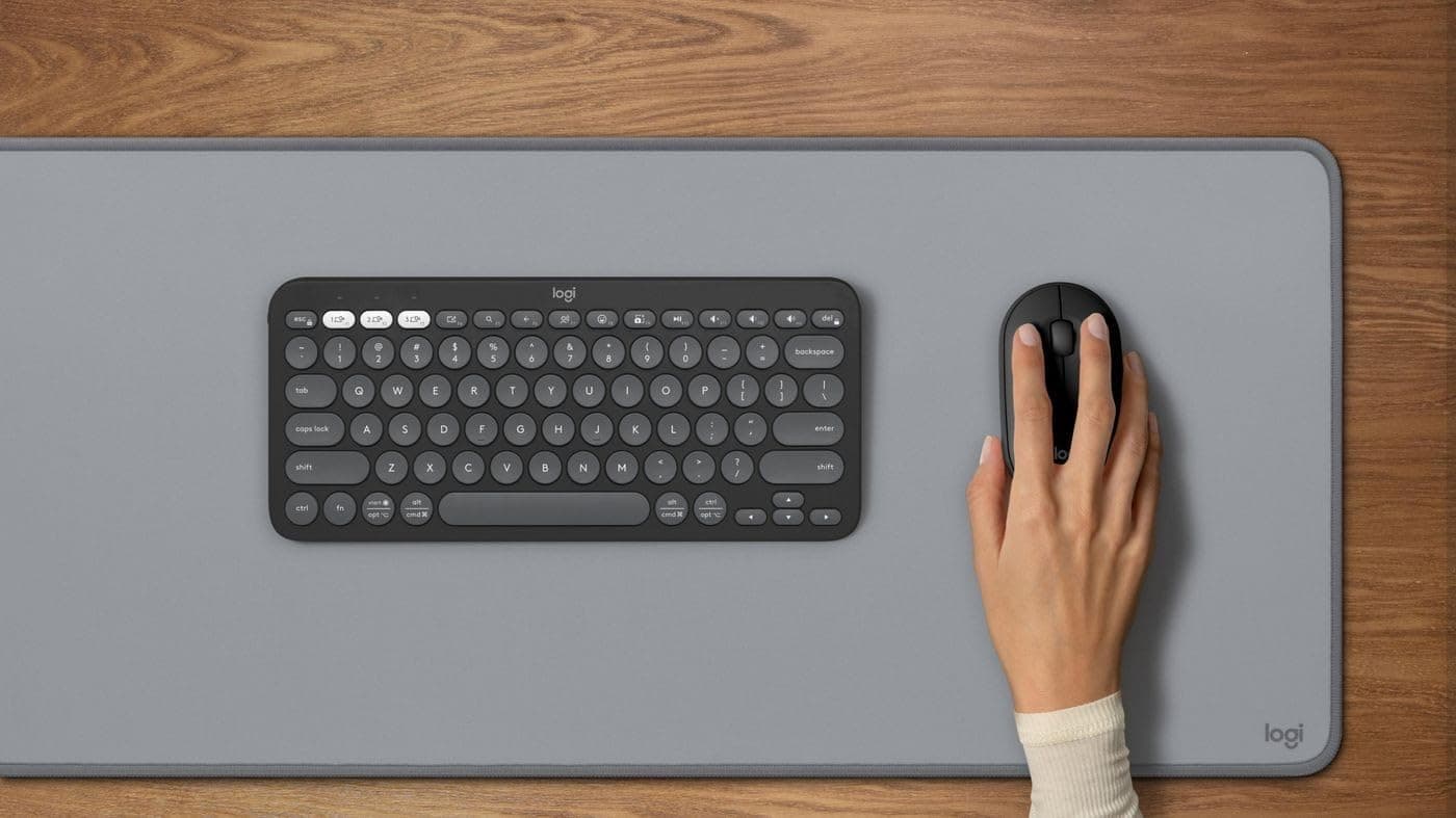 ماوس بلوتوثی بیسیم باریک Logitech Pebble Mouse 2 مشکی مدل M350s ماوس بلوتوثی بیسیم باریک Logitech Pebble Mouse 2 مشکی مدل M350s