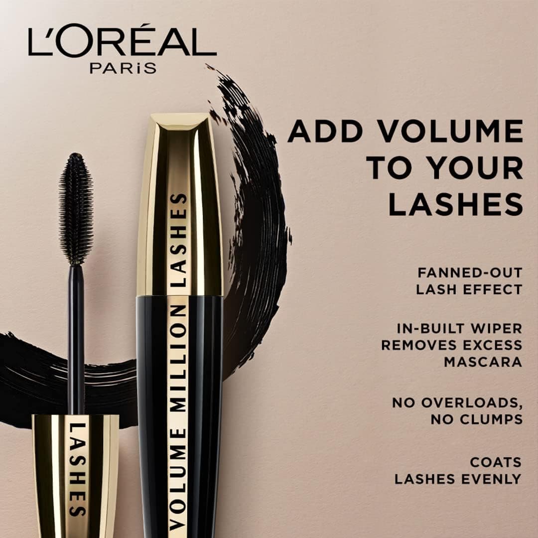 ماسکارا L’Oréal Paris Volume Million Lashes Excess مشکی فوقالعاده 0.31 oz ماسکارا L’Oréal Paris Volume Million Lashes Excess مشکی فوقالعاده 0.31 oz