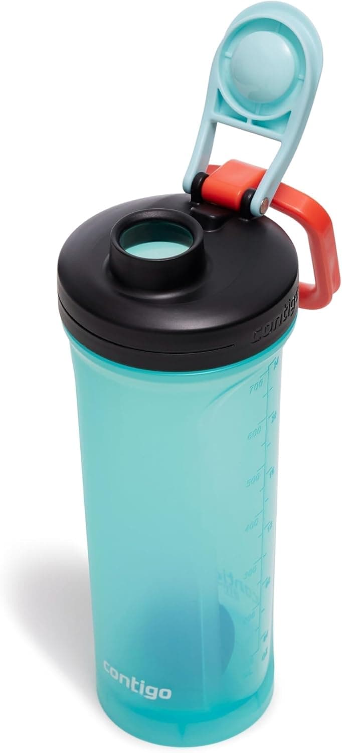 قمقمه و شیکر ورزشی Contigo Shake Go 820ML فیروزهای قمقمه و شیکر ورزشی Contigo Shake Go 820ML فیروزهای