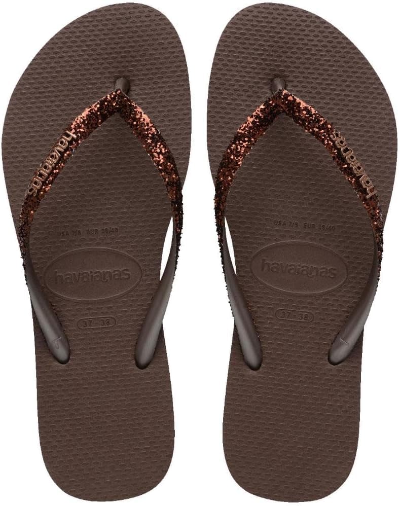 دمپایی لاانگشتی زنانه Havaianas Slim لاستیکی بند باریک قهوهای اکلیلی برنزی دمپایی لاانگشتی زنانه Havaianas Slim لاستیکی بند باریک قهوهای اکلیلی برنزی