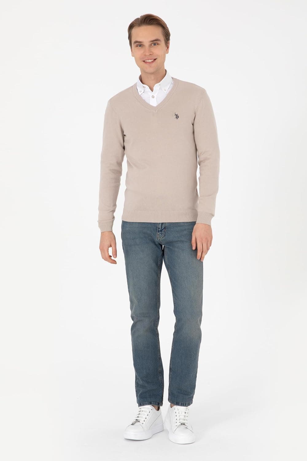 پلیور مردانه U.S. POLO ASSN. رنگ سنگی مدل 50313662-VR049 پلیور مردانه U.S. POLO ASSN. رنگ سنگی مدل 50313662-VR049