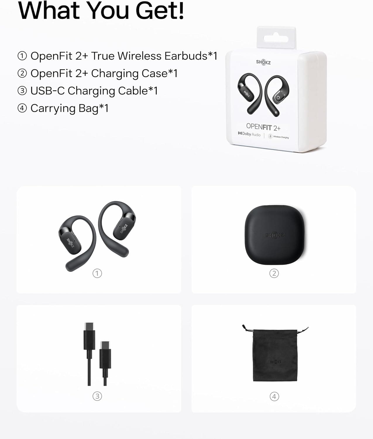 هدفون SHOKZ گوشباز مدل OpenFit 2+ مشکی هدفون SHOKZ گوشباز مدل OpenFit 2+ مشکی