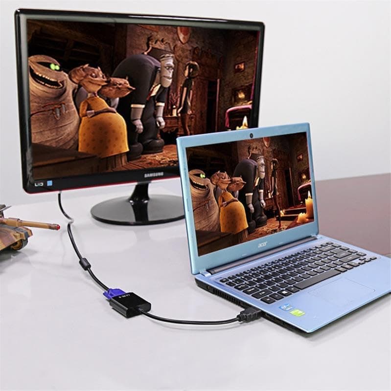 مبدل تصویر دیجیتال HDMI به VGA Lunatic مشکی با خروجی HDMI مدل 8744 مبدل تصویر دیجیتال HDMI به VGA Lunatic مشکی با خروجی HDMI مدل 8744