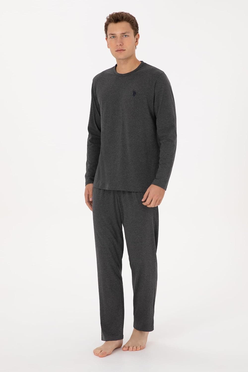 ست پیجامه مردانه U.S. POLO ASSN. رنگ خاکستری زغالی ملانژ مدل 50318602-VR081 ست پیجامه مردانه U.S. POLO ASSN. رنگ خاکستری زغالی ملانژ مدل 50318602-VR081