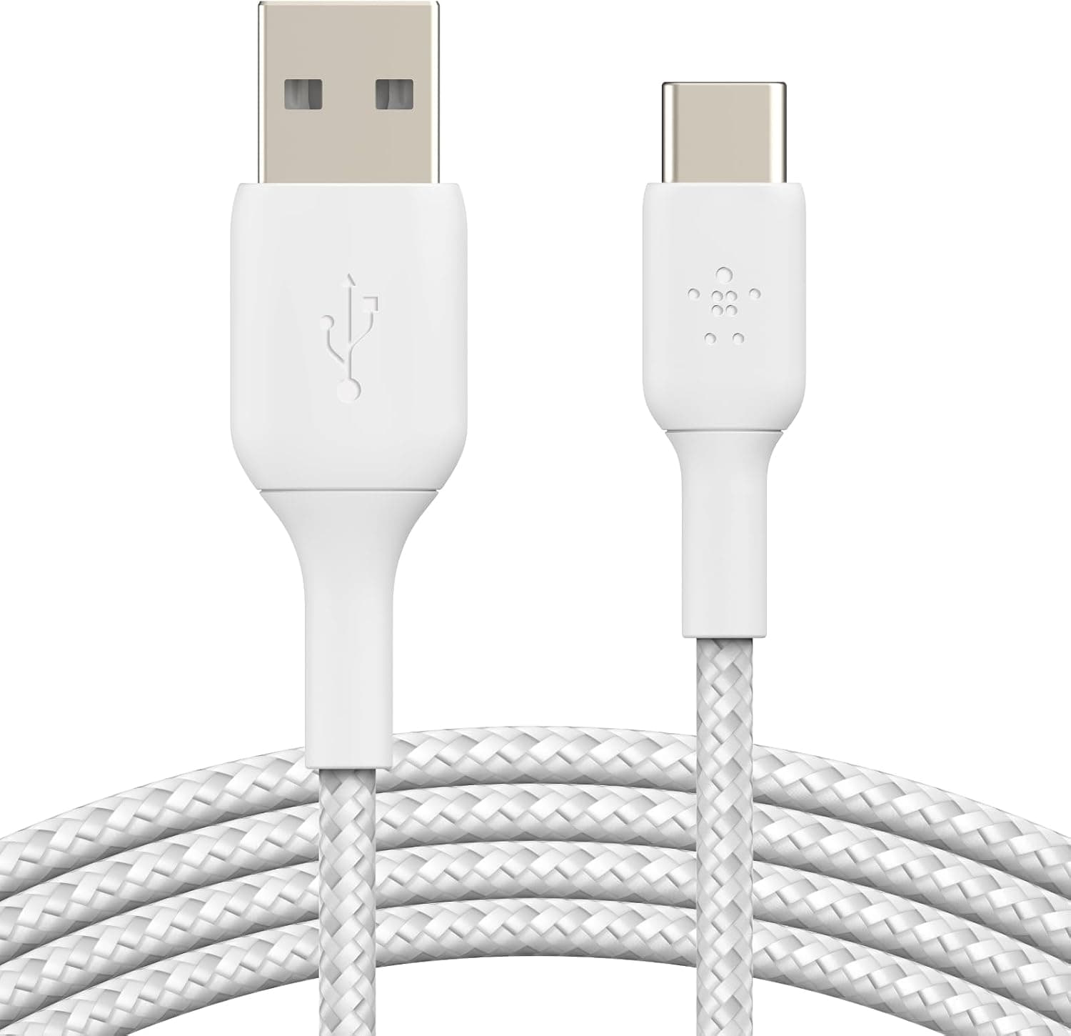 کابل شارژ Belkin بافتهشده USB-C به USB-A مدل BoostCharge 2m سفید کابل شارژ Belkin بافتهشده USB-C به USB-A مدل BoostCharge 2m سفید