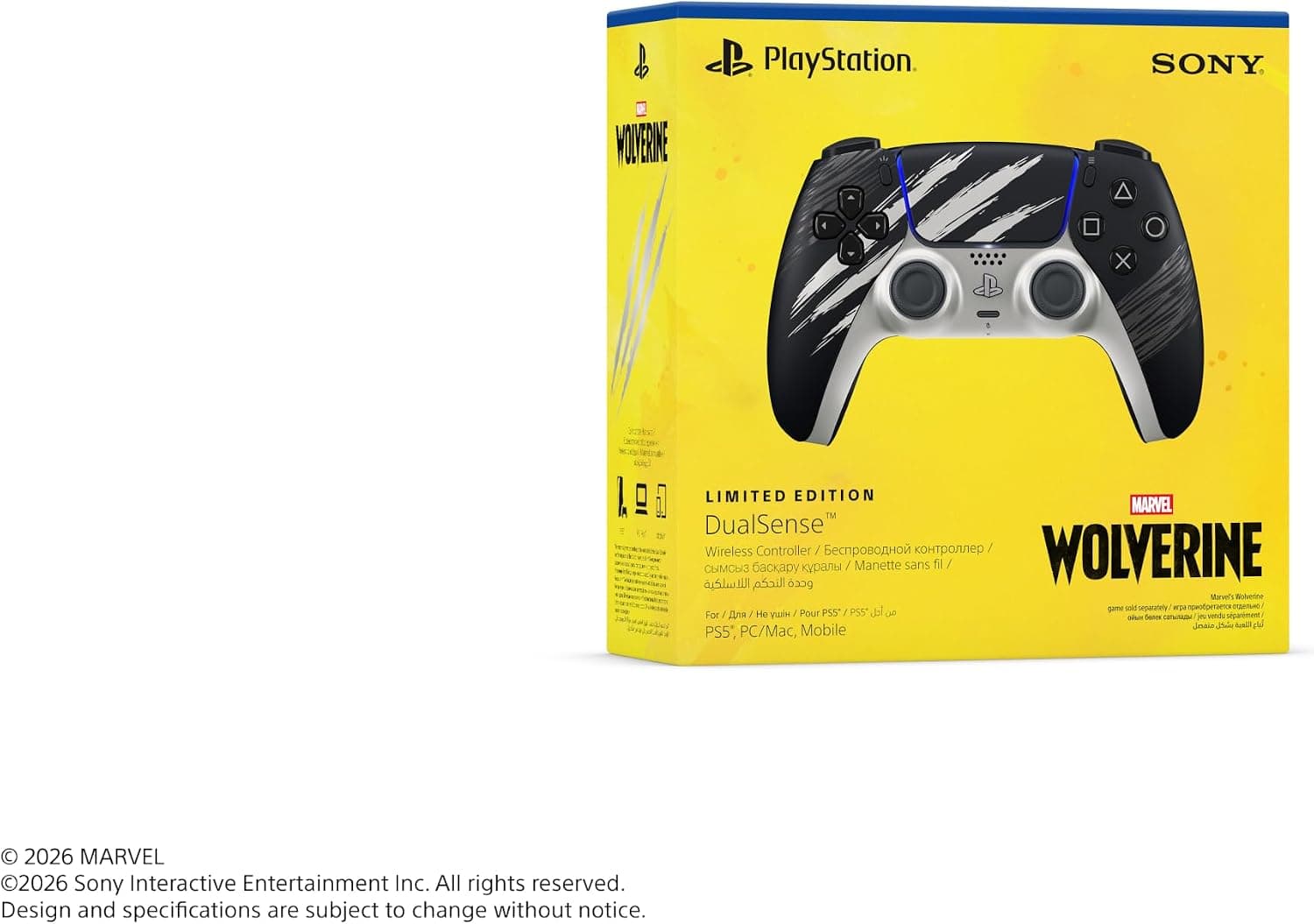 دسته بازی بیسیم PlayStation 5 DualSense Wolverine Adamantium نسخه امارات دسته بازی بیسیم PlayStation 5 DualSense Wolverine Adamantium نسخه امارات