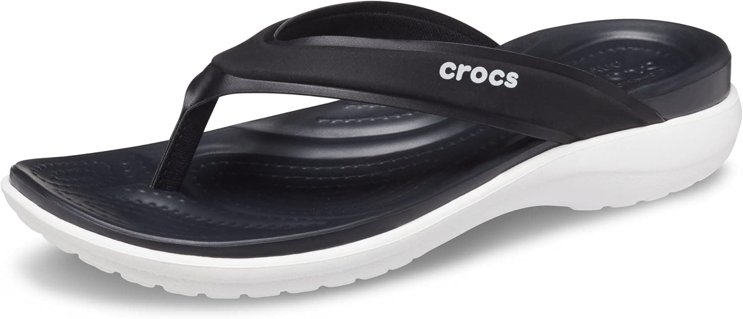 صندل دمپایی زنانه Crocs مشکی مدل Capri V Sporty Flip صندل دمپایی زنانه Crocs مشکی مدل Capri V Sporty Flip