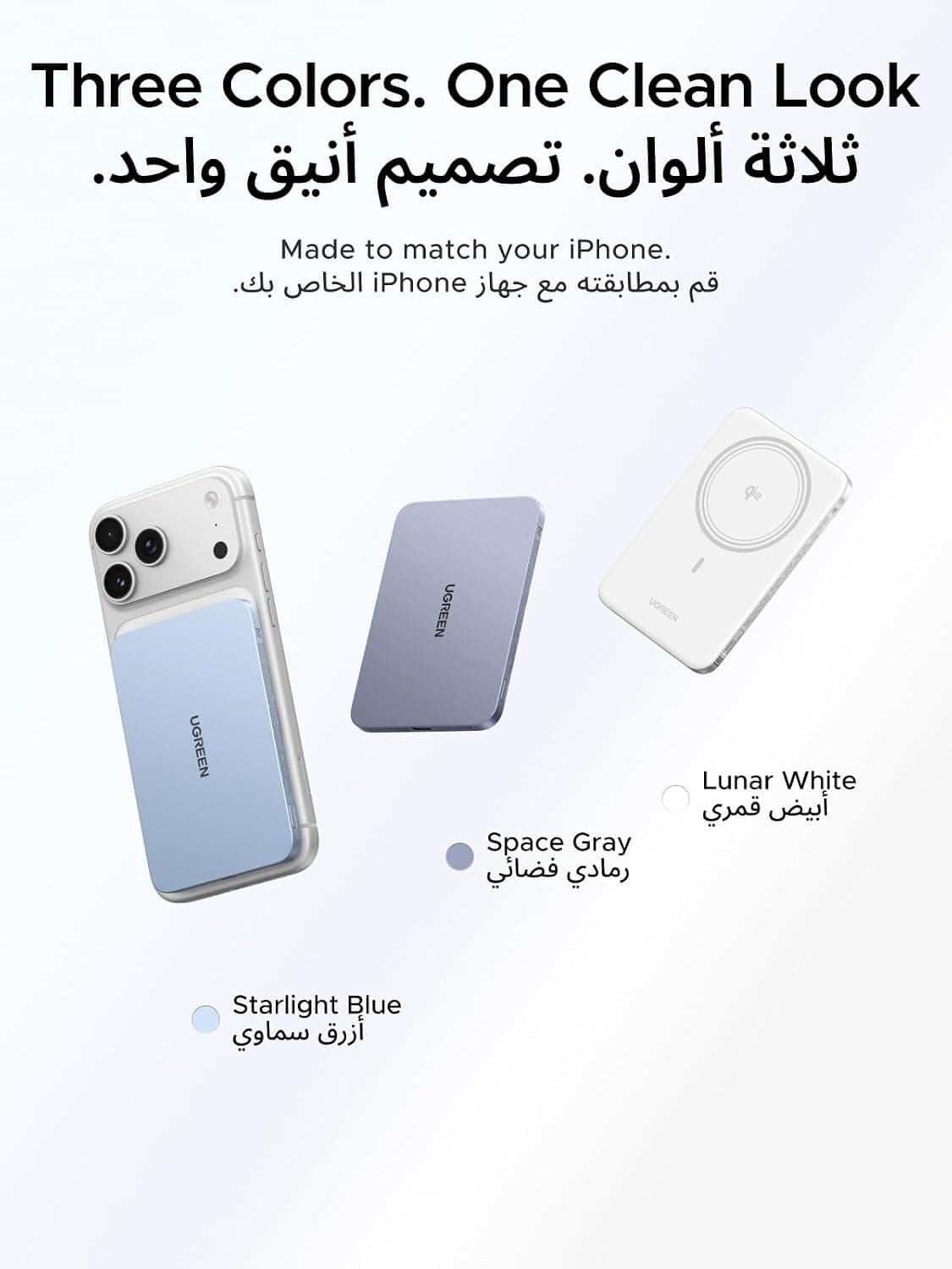 پاوربانک UGREEN MagSafe باریک با شارژ بیسیم Qi2 15W ظرفیت 5000mAh پاوربانک UGREEN MagSafe باریک با شارژ بیسیم Qi2 15W ظرفیت 5000mAh