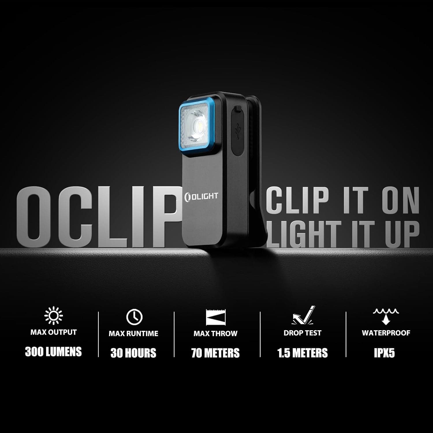 چراغقوه LED OLIGHT با نور قرمز و گیره، شارژی USB-C، 300 Lumen، مدل Oclip Mini چراغقوه LED OLIGHT با نور قرمز و گیره، شارژی USB-C، 300 Lumen، مدل Oclip Mini