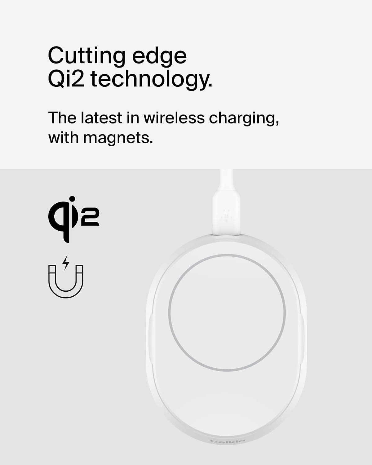 پایه شارژ بیسیم مغناطیسی تبدیلی Belkin Fast Charge Pro 15W MagSafe سفید پایه شارژ بیسیم مغناطیسی تبدیلی Belkin Fast Charge Pro 15W MagSafe سفید