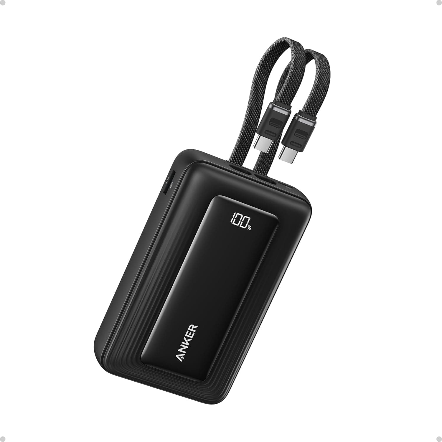 پاوربانک Anker قابل حمل 45W با ظرفیت 20,000mAh و دو کابل USB-C داخلی پاوربانک Anker قابل حمل 45W با ظرفیت 20,000mAh و دو کابل USB-C داخلی