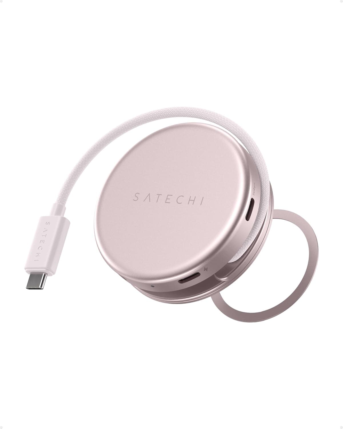 هاب USB-C پنجکاره SATECHI با HDMI 4K@60Hz و کارتخوان SD گلبهی مدل OntheGo هاب USB-C پنجکاره SATECHI با HDMI 4K@60Hz و کارتخوان SD گلبهی مدل OntheGo