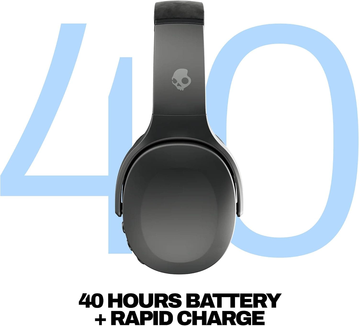 هدفون بیسیم Skullcandy Crusher Evo روگوشی با باس حسی مشکی مدل S6EVW-N740 هدفون بیسیم Skullcandy Crusher Evo روگوشی با باس حسی مشکی مدل S6EVW-N740
