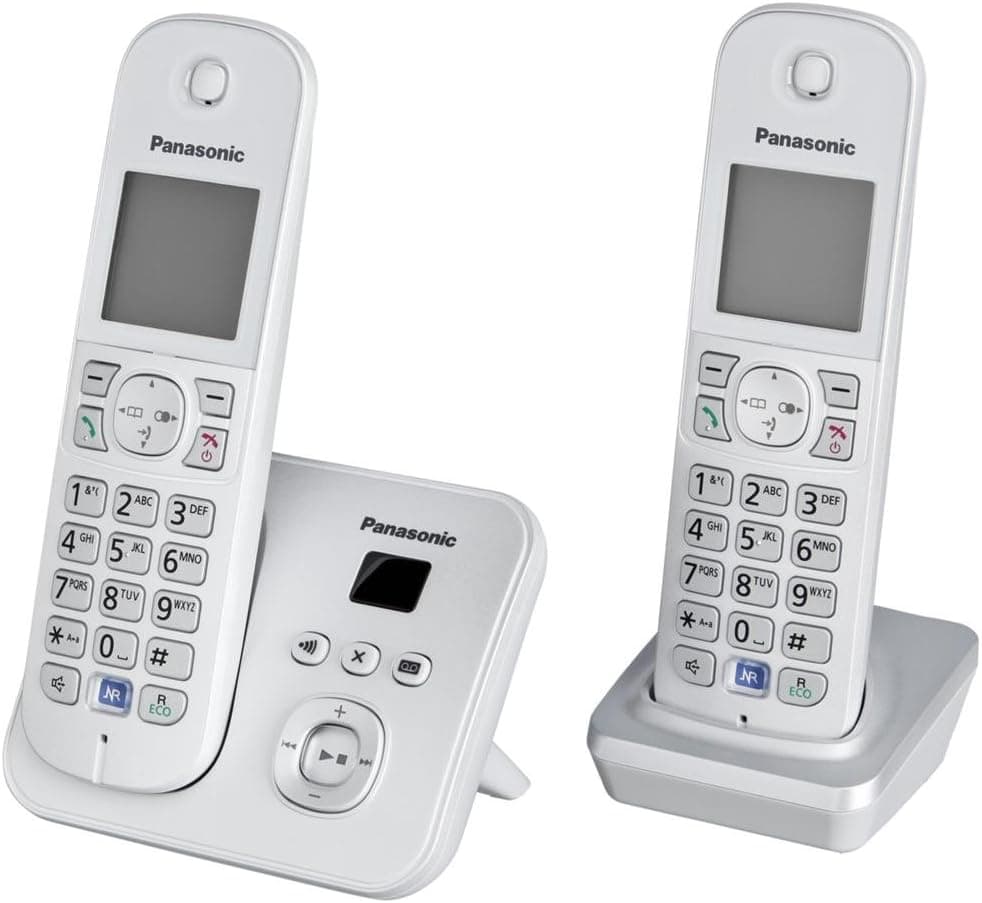 تلفن بیسیم Panasonic با منشی تلفنی و صفحه نمایش نسخه آلمانی مدل KX-TG6822 تلفن بیسیم Panasonic با منشی تلفنی و صفحه نمایش نسخه آلمانی مدل KX-TG6822