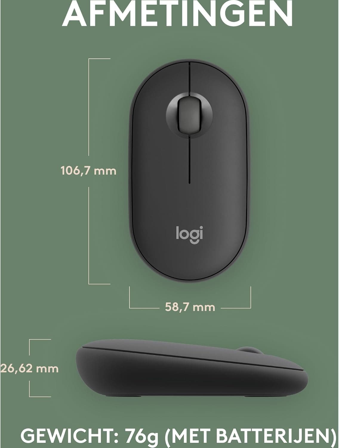 ماوس بلوتوثی بیسیم باریک Logitech Pebble Mouse 2 مشکی مدل M350s ماوس بلوتوثی بیسیم باریک Logitech Pebble Mouse 2 مشکی مدل M350s