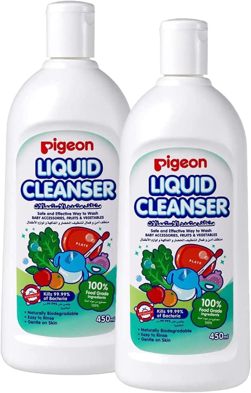 مایع شستشوی لوازم کودک، میوه و سبزی Pigeon سفید 450ml 2 عددی مایع شستشوی لوازم کودک، میوه و سبزی Pigeon سفید 450ml 2 عددی
