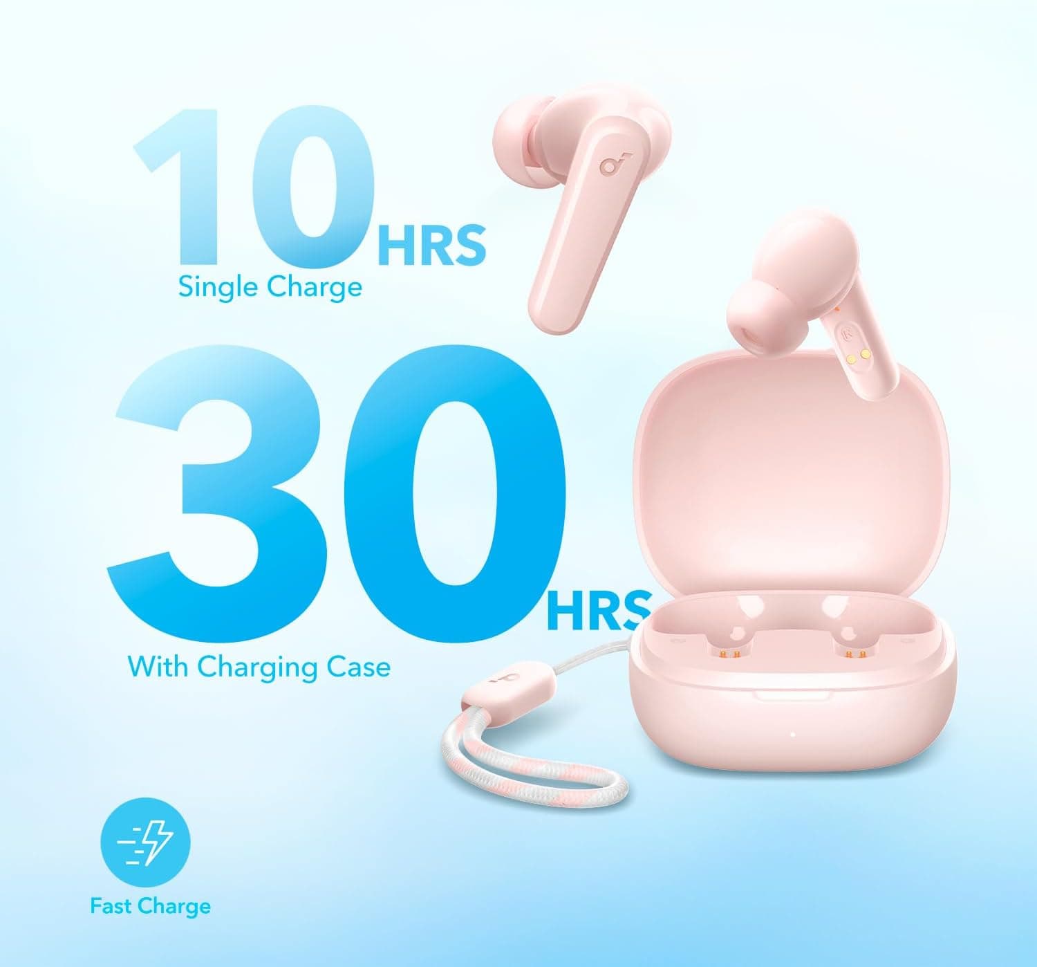 ایربادز soundcore by Anker با درایورهای 10mm، بیس قدرتمند، 30H ایربادز soundcore by Anker با درایورهای 10mm، بیس قدرتمند، 30H