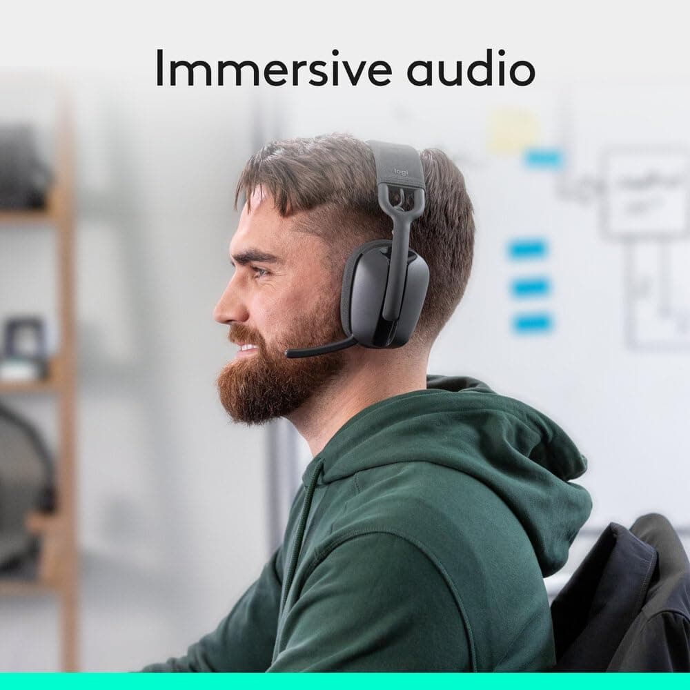 هدفون بیسیم رویگوش Logitech میکروفون حذف نویز مدل Zone Vibe 100 گرافیتی هدفون بیسیم رویگوش Logitech میکروفون حذف نویز مدل Zone Vibe 100 گرافیتی