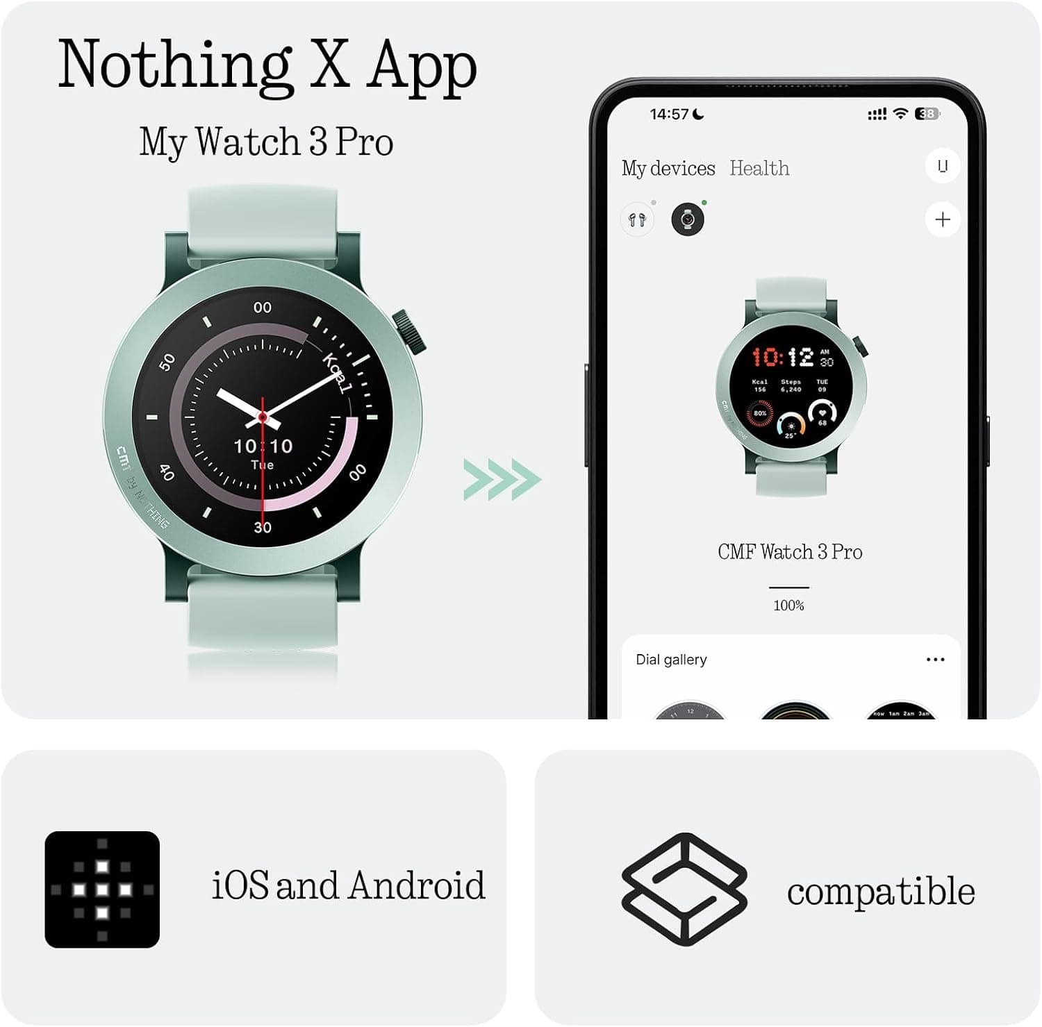 ساعت هوشمند CMF BY NOTHING مدل Watch 3 Pro خاکستری تیره ساعت هوشمند CMF BY NOTHING مدل Watch 3 Pro خاکستری تیره