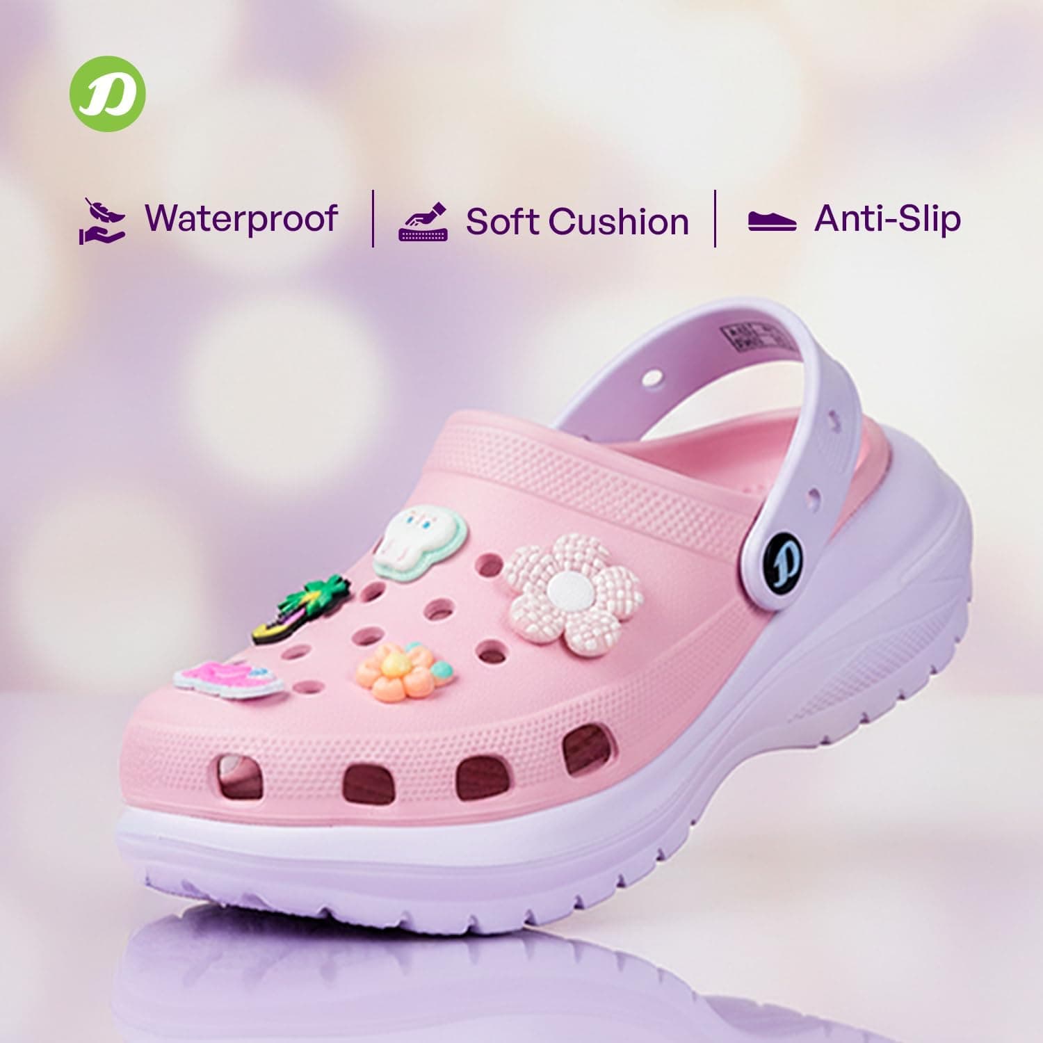 کلاگ و صندل دخترانه Doctor Extra Soft ضدلغزش و ضدآب مدل D-555 کلاگ و صندل دخترانه Doctor Extra Soft ضدلغزش و ضدآب مدل D-555