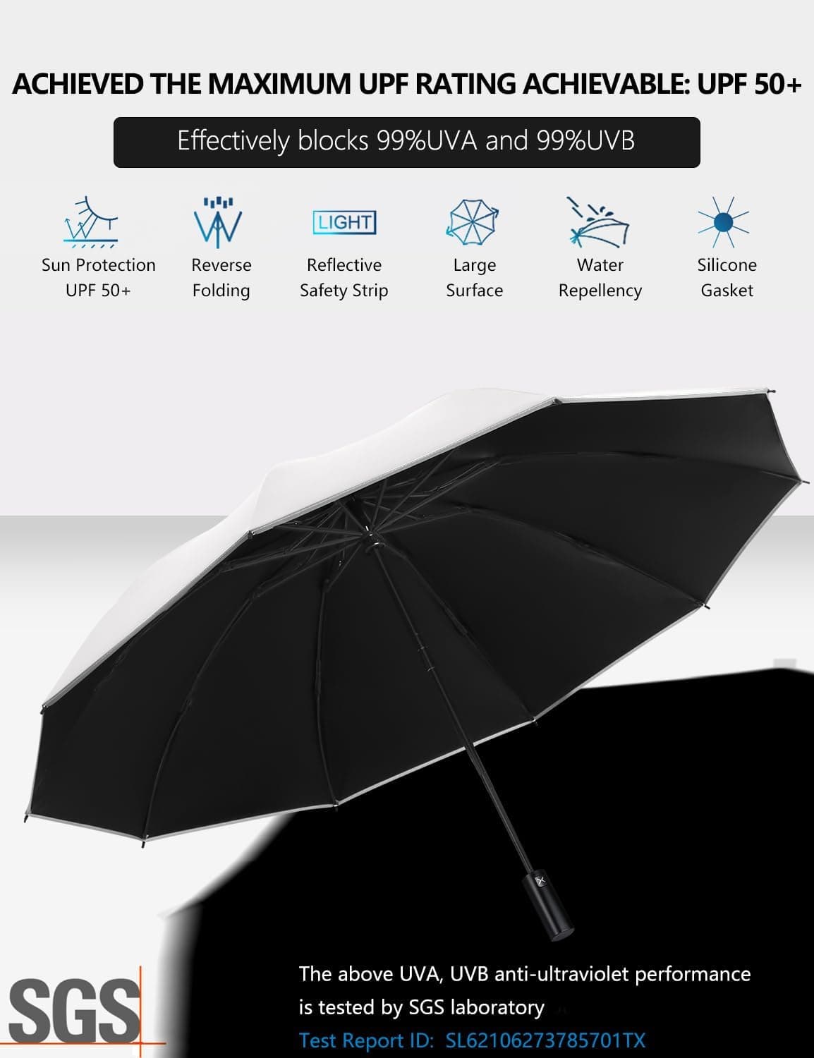 چتر XIXVON Umbrella Pro اتوماتیک تاشو معکوس ضدباد با محافظت UV 99% چتر XIXVON Umbrella Pro اتوماتیک تاشو معکوس ضدباد با محافظت UV 99%