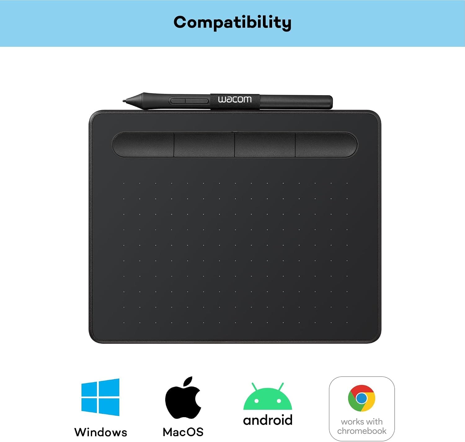 تبلت طراحی Wacom مدل Intuos S مشکی تبلت طراحی Wacom مدل Intuos S مشکی